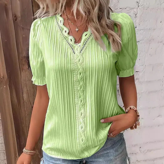 Kurzarm-Sommermode-Oberteile für Damen - So ist Leben