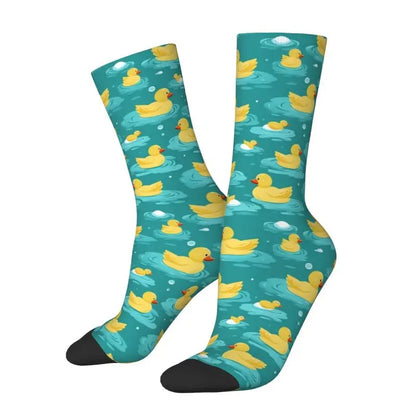 Enten mit Messer Herren Crew Socken Unisex Mode Tier Cartoon Frühling Sommer Herbst Winter Kleid Socken So ist Leben