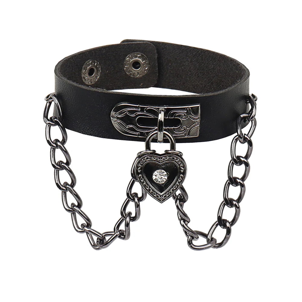 Punk Niet Stern PU Leder Armband Für Frauen Männer Hip Hop Gothic Dark Girl Rock Schmuck Anhänger Liebe Kette Hip Hop Zubehör So ist Leben