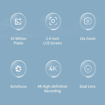 4K Digital Camera 50 Megapixels HD Photography Travel Selfie Camera 2.4 inch Screen Entry-Level Kids Campus Selfie Mini Camera So ist Leben