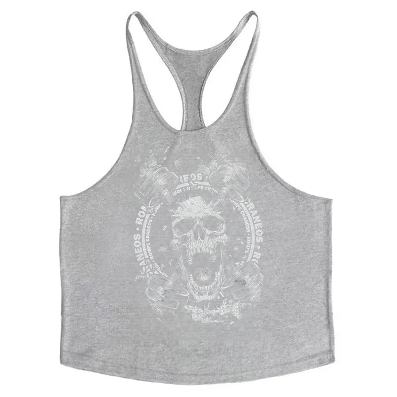 Macho Man Fitness-Tanktop, 100 % Baumwolle, Weste, Teufelsschädel, Retro-Gothic, schnell trocknende, ärmellose Unterhemden für Herren, Muskeltraining-Top - So ist Leben