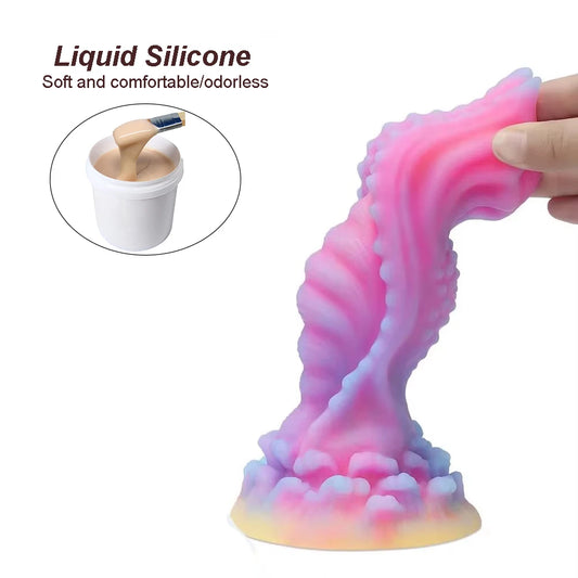 Analdildo, leuchtendes Sexspielzeug für Frauen, Dicktier/Monster, Pferdedildos, Silikon, weicher Analplug, Sextoys für Erwachsene, Drachenpenis ab 18 Jahren So ist Leben