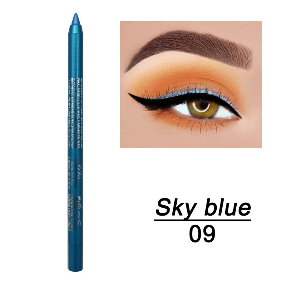 14-farbiger bunter Eyeliner-Stift, hoch pigmentierter perlmutt schimmernder Metallic-Smokey-Punk-Eyeliner im Gothic-Stil, langlebiger Water Pro So ist Leben