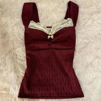 Mode Niedlichen Verband Bogen Gestellte Top Rosa Süße Kokette Süße T Shirts Herbst Frühling Casual Quadratischen Kragen T Frauen y2k Ästhetischen So ist Leben