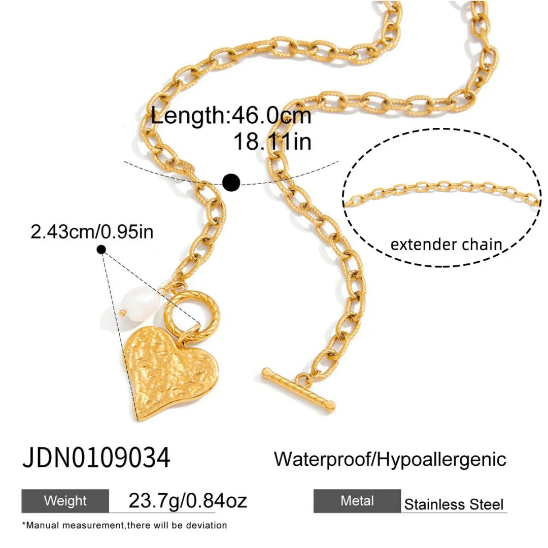 Youthway Elegant Pearl Necklace For Women 18K Gold Plated Stainless Steel Cross Star Heart Pendant Necklace Fashion Jewelry Gift So ist Leben