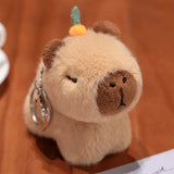 Capybara Plüschtier Anhänger Capybara Plüschtier Schlüsselanhänger Kawaii Tasche Schlüsselanhänger Niedlicher Hund Katze Puppen Autodekoration Weihnachtsgeschenk So ist Leben