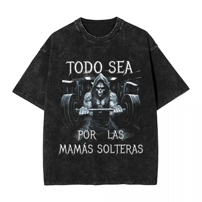 Calacas Chidas Gym Washed T-Shirts - So ist Leben