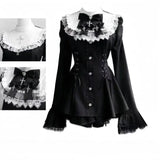 Gothic Lolita Zweiteiler Damen – Modernes A‑Linien Set - So ist Leben