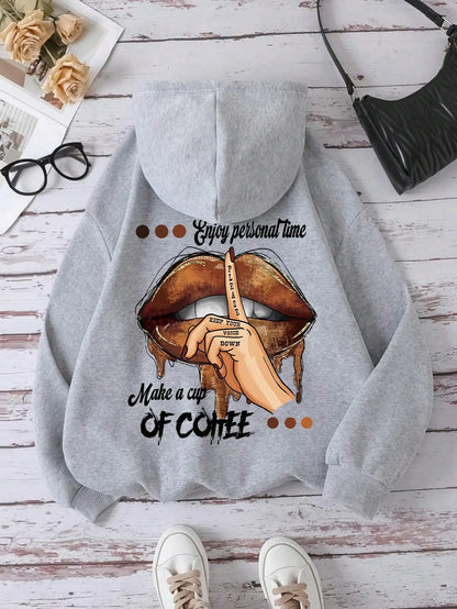 Weiche, kleine, übergroße Sweatshirt-Fleece-Hoodies mit Aufdruck - So ist Leben