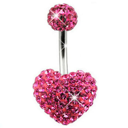 1PCS Rosa Krone Bauchnabel Ringe Schmuck Edelstahl Herz Nabel Piercing Barbell Kristall Nette Bauch Ringe Für Frauen Mädchen So ist Leben