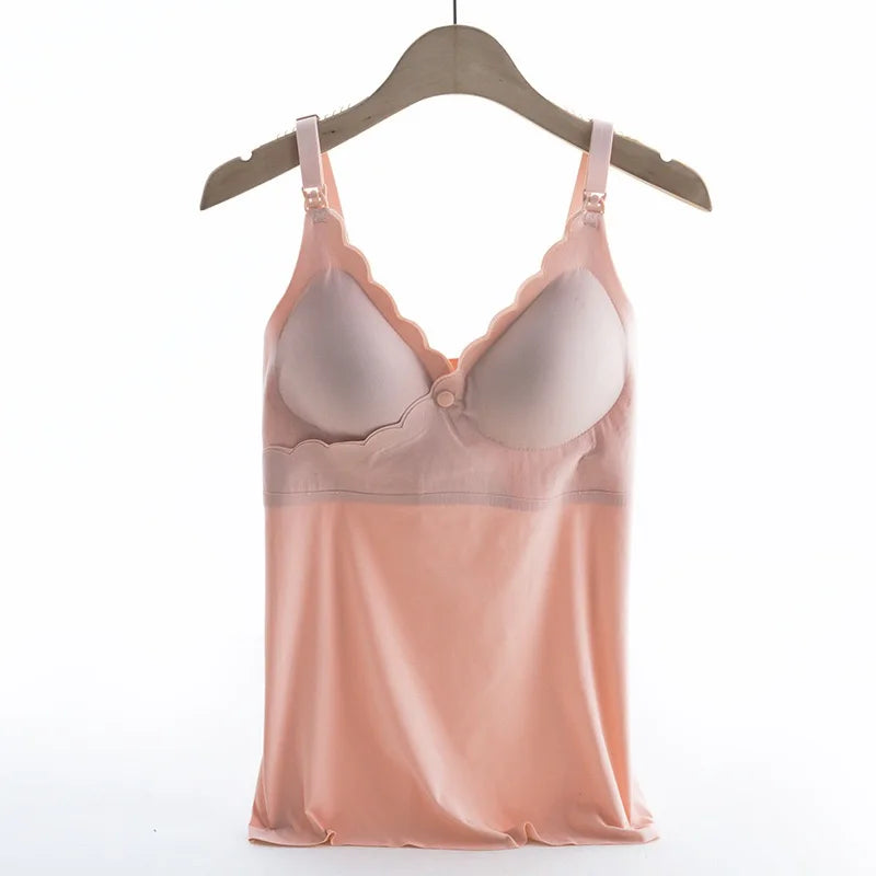 Weiches, seidiges Umstands- und Still-Tanktop mit herausnehmbaren Polstern, integriertem BH-Camisole für Schwangerschaft, Wochenbett, Alltag und Schlaf. So ist Leben