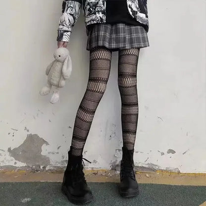 Klassische Lolita Höhlte Heraus Spitze Mesh Strümpfe Mit Flachem Boden Strumpfhosen Frauen Sexy Japanische Mädchen Gothic Punk Retro Spinne Web Strumpfhosen So ist Leben