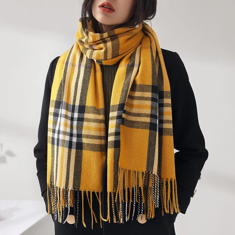 Warmer Winterschal, langer Schal mit Karomuster für Damen, weiches Wärmespeicherungssign, unverzichtbar für kaltes Wetter So ist Leben