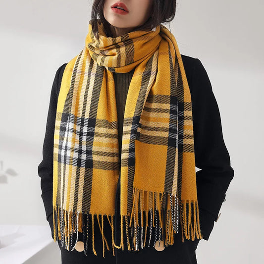 Warmer Winterschal, langer Schal mit Karomuster für Damen, weiches Wärmespeicherungssign, unverzichtbar für kaltes Wetter So ist Leben