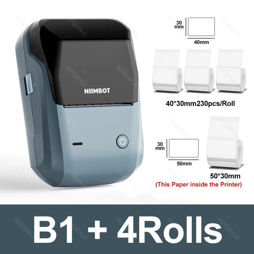 NIIMBOT B1 Tragbarer Thermodrucker mit Bändern, 5,1 cm, selbstklebende Etikettenmaschine, Mini-Bluetooth-Aufkleberhersteller, wasserdichte Etikettenrolle So ist Leben