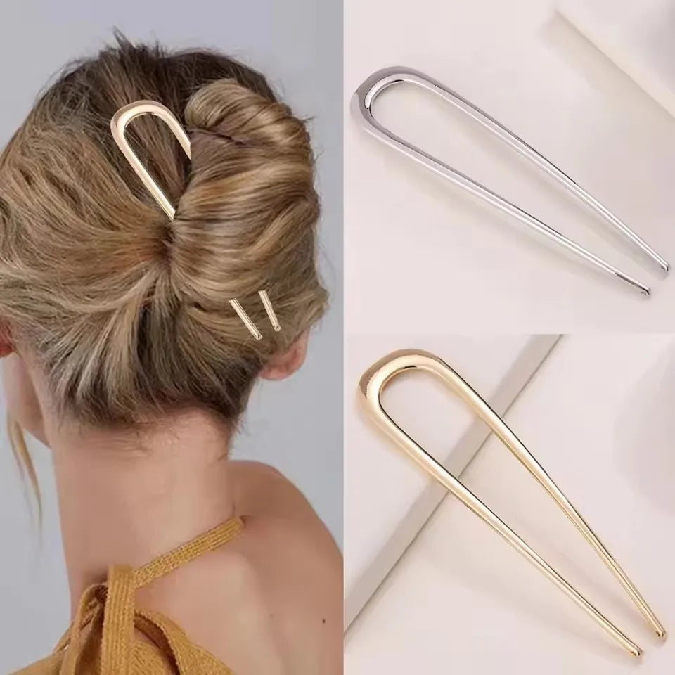 Neue Einfache U-förmige Haarnadel Metall Haar Sticks U Französisch Haar Clips Pins Modische Haar Schmuck Zubehör für Frauen Großhandel So ist Leben