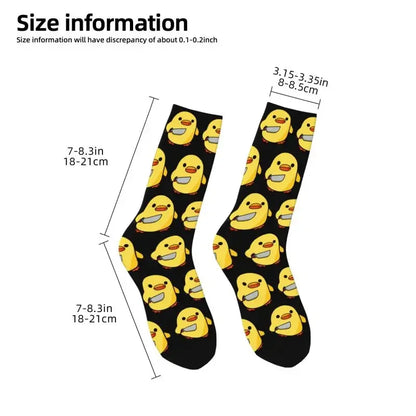 Enten mit Messer Herren Crew Socken Unisex Mode Tier Cartoon Frühling Sommer Herbst Winter Kleid Socken So ist Leben
