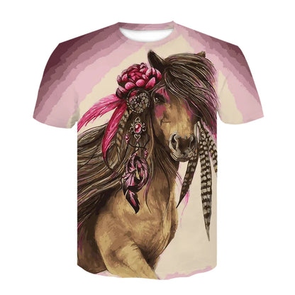 Neue 3d Tier T Hemd Männer Pferd Gedruckt Harajuku Casual Punk Rock Mode Streetwear O Neck Sportliche Atmungsaktive Leichte So ist Leben
