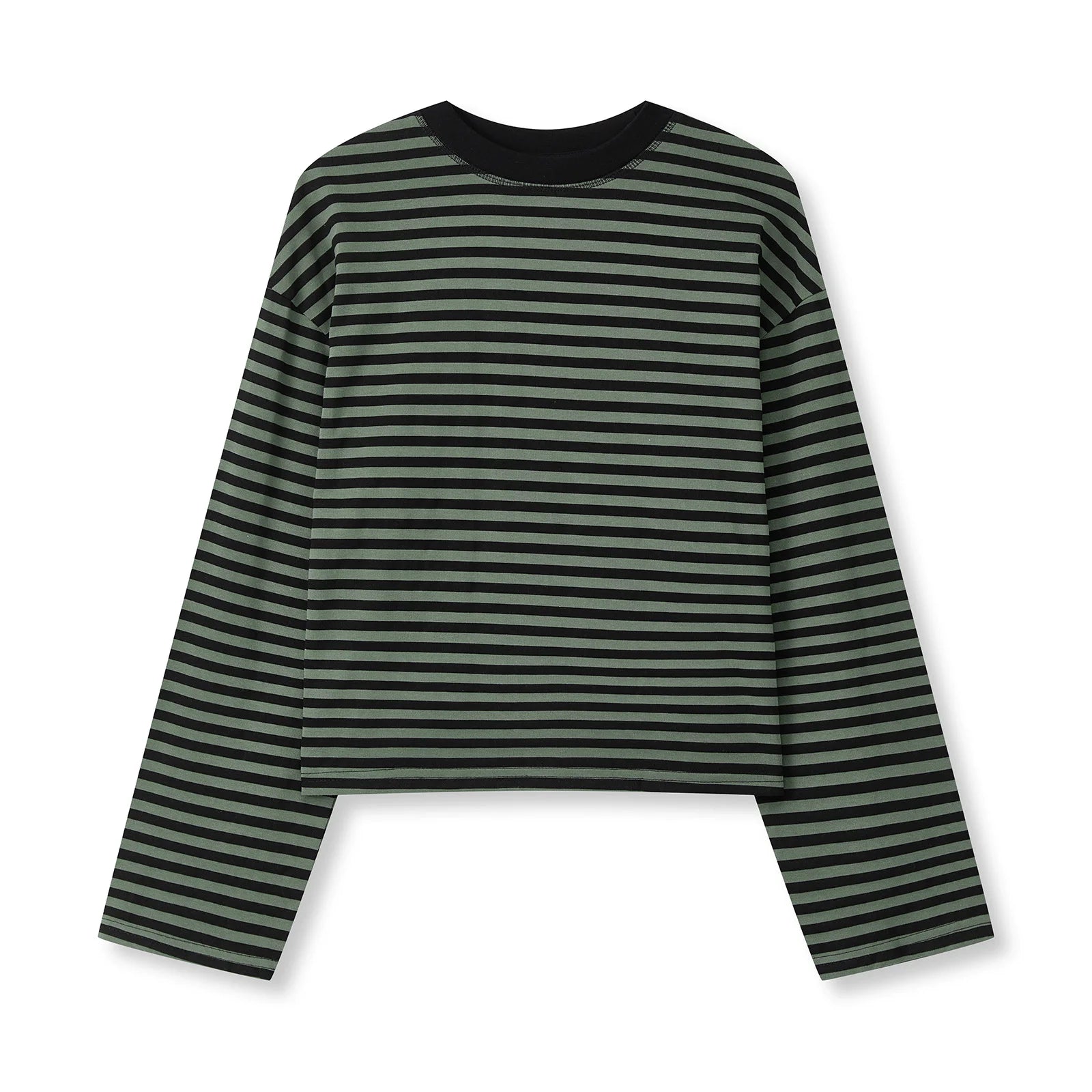 Frauen Langarm Shirts Rundhals Lose Sweatshirts Damen Herbst Casual Gestreiften Top Streetwear So ist Leben