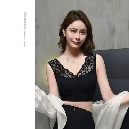 Stoßfester Sport-Bralette mit Spitzenbesatz, dünn, für den Sommer, ohne Stahlring, Unterwäsche ohne Brustpolster, atmungsaktiv, bequemer Sport-BH So ist Leben