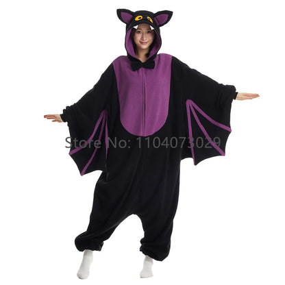 Onesieshow Tier Kigurumi Pyjamas Halloween Onesies Erwachsene Kinder Cartoon Fledermaus Pyjama Cosplay Party Kostüm Frauen Männer Homewear So ist Leben