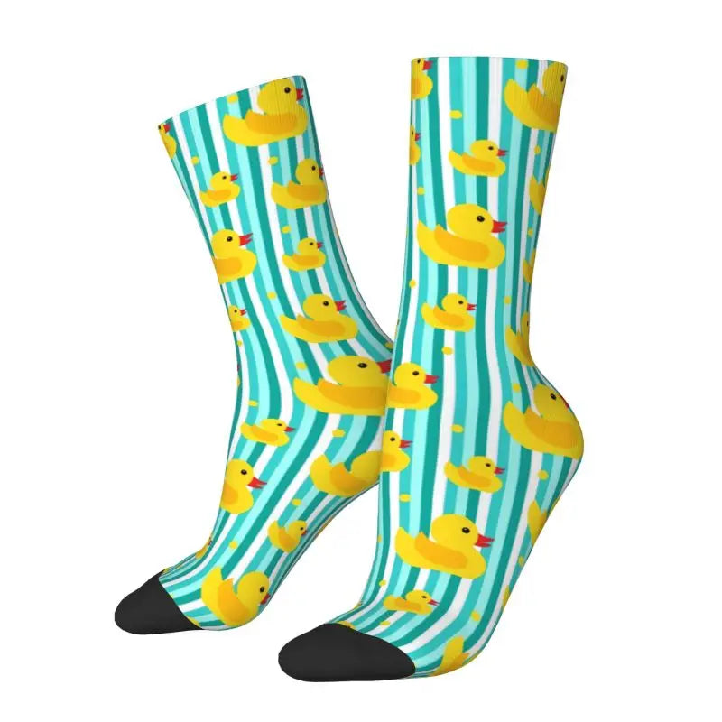 Enten mit Messer Herren Crew Socken Unisex Mode Tier Cartoon Frühling Sommer Herbst Winter Kleid Socken So ist Leben