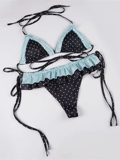 Hochgeschnittenes 2-Teiliges Bikini-Set für Damen 2026 - Bedruckte Trendige Bademode Schicke Strand-Urlaub Sommer-Party Mode So ist Leben