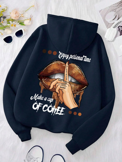Weiche, kleine, übergroße Sweatshirt-Fleece-Hoodies mit Aufdruck - So ist Leben