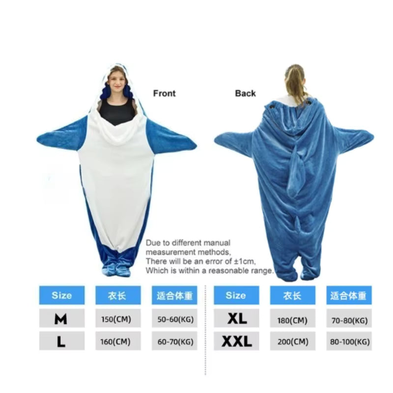 Shark Cosplay Onesie – Warme Flanell Homewear für Erwachsene So ist Leben