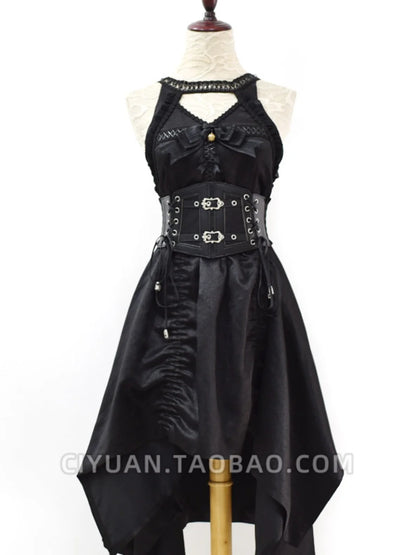 LOLITA Punk Gothic Steam Lace Quaste Tie Taillengürtel geraffte Taille getragen mit Accessoires und Gürtel So ist Leben
