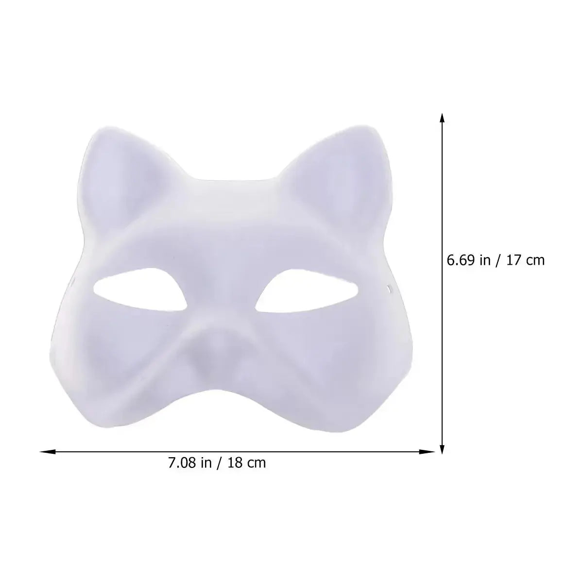 5PCS Therian Masken Weiße Katze Masken Blank DIY Halloween Maske Tier Halbe Gesichtsmasken Maskerade Cosplay Party - So ist Leben