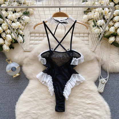 Overall Heißer Für Frauen Rüschen Spitze Strappy Onesie Camis Porno Uniform Sheer Sinnliche Magdalyn Bodycon Bodys Transparent Neue So ist Leben