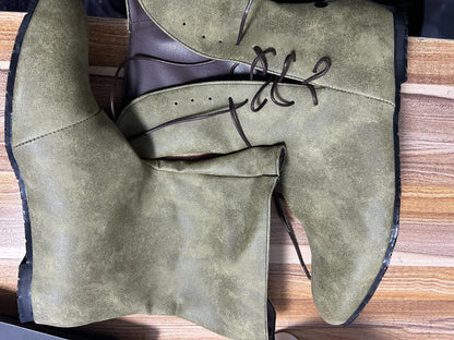 Mittelalterliche Retro-Pu-Lederschuhe für Herren, Renaissance-Ritterjäger, Cosplay-Schnürung, Cosplay-Stiefel, Halloween-Karnevalsschuhe So ist Leben