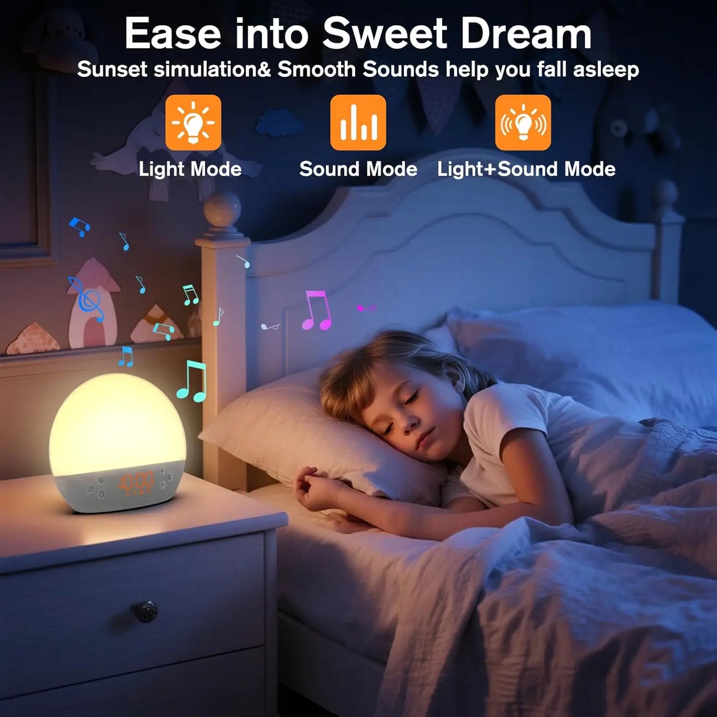 LED-Digitalwecker, Sonnenaufgang, Aufwachen, Licht, Nachttisch, dimmbar, RGB-Farbwechsel, Nachtlicht, weißes Rauschen, Maschinenwecker So ist Leben