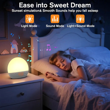 LED-Digitalwecker, Sonnenaufgang, Aufwachen, Licht, Nachttisch, dimmbar, RGB-Farbwechsel, Nachtlicht, weißes Rauschen, Maschinenwecker So ist Leben