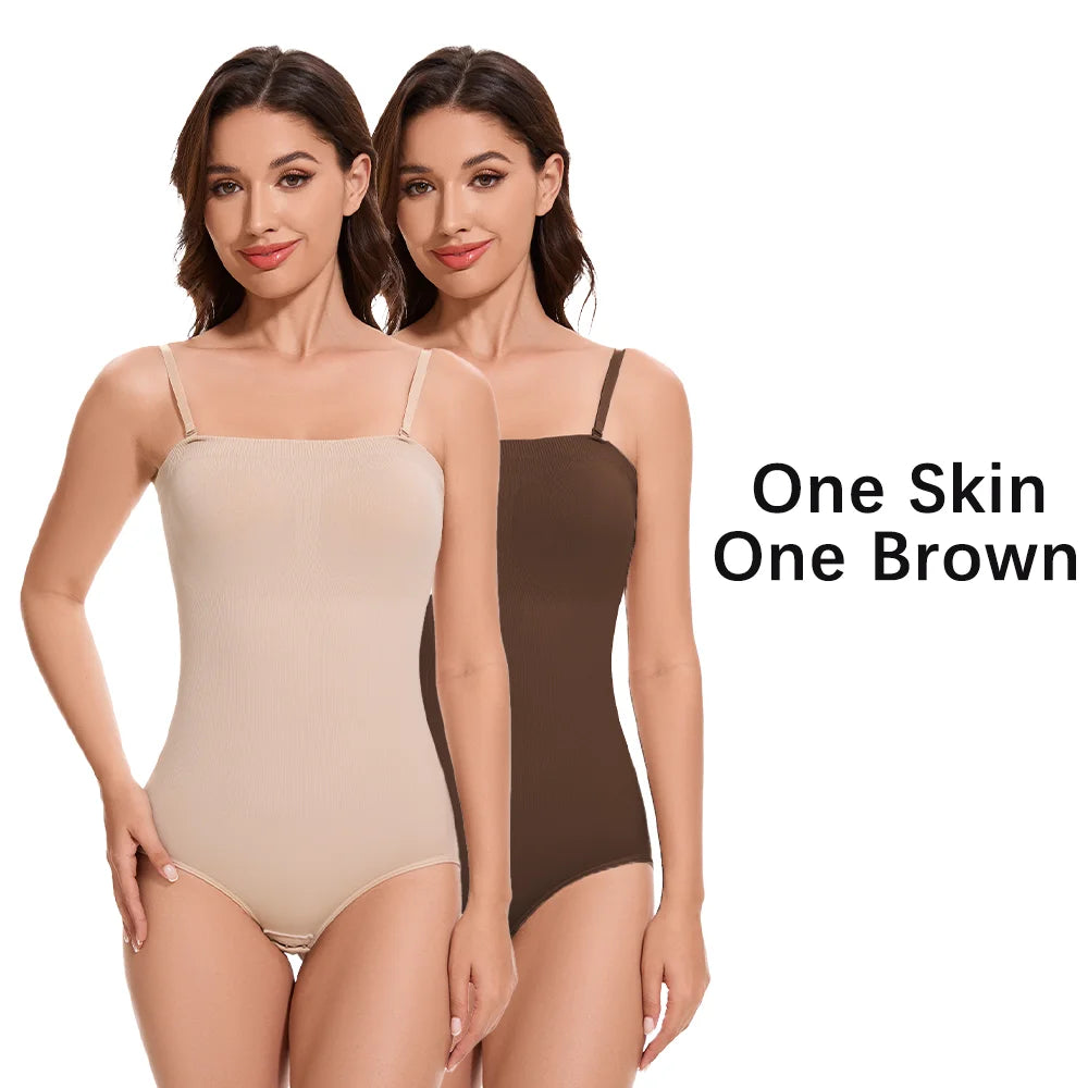 Molasus Abnehmen Trägerlosen Body Off Schulter Frauen Shorts Shapewear Bauch-steuer Body Shaper Sexy Fajas Unterwäsche Bodys So ist Leben