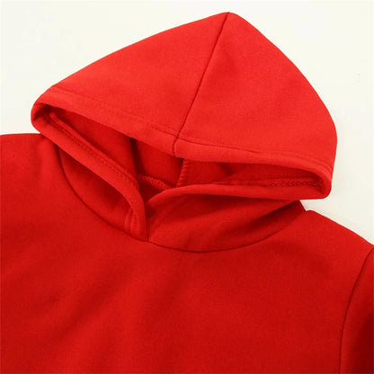 Einfarbige Kinder-Kapuzenpullover, Kleidung für 3–12 Jahre, Jungen und Mädchen, lässig, Toddle-Tops, Mantel, Frühling und Herbst, Sweatshirt, Weiß, Schwarz, Rot So ist Leben