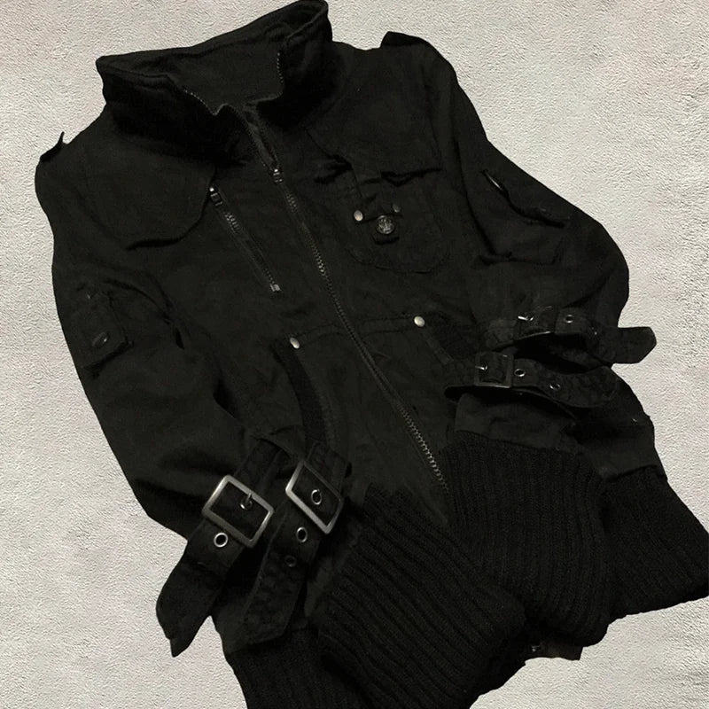 Goth Hoodies Y2k Kleidung 2000er Jahre Vintage Frauen Punk Reißverschluss Winter Mit Kapuze Koreanische Streetwear Harajuku Sweatshirts Mädchen Süße Hoody So ist Leben