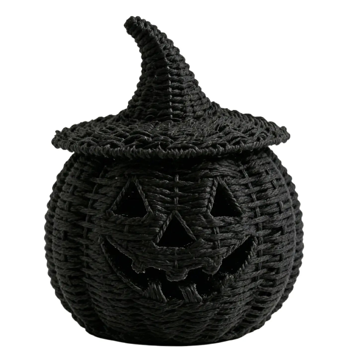 Halloween-Dekorationen Handgewebte Kürbislaterne aus Weide Hexenhut-Aufbewahrungsbox Dekorative Heim-Statue Ornamente Weihnachtsdekoration So ist Leben