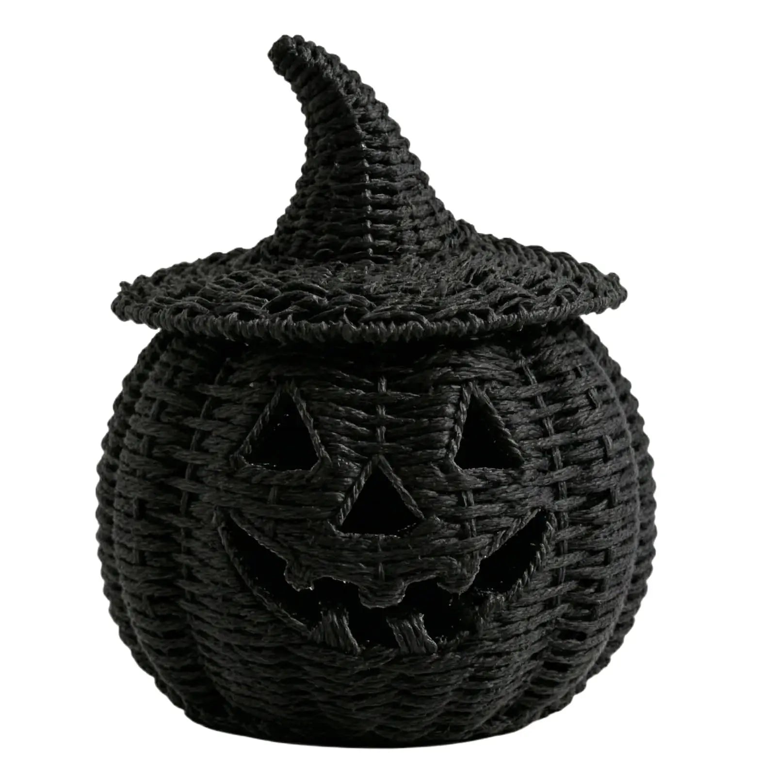 Halloween-Dekorationen Handgewebte Kürbislaterne aus Weide Hexenhut-Aufbewahrungsbox Dekorative Heim-Statue Ornamente Weihnachtsdekoration So ist Leben