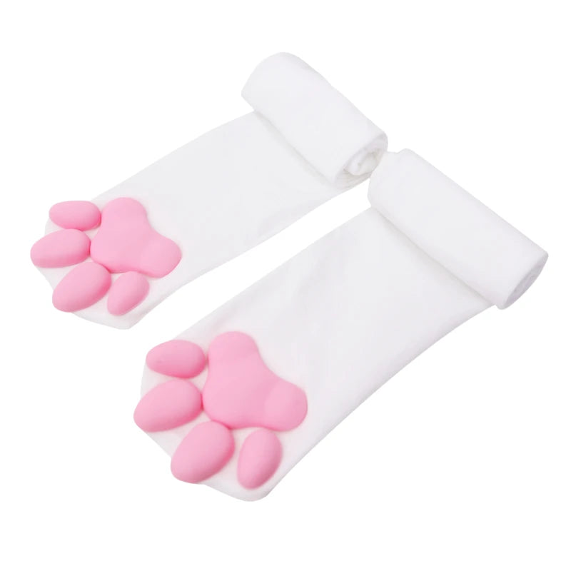 Katze Pfote 3D Socken Für Frauen Mädchen Kawaii Katze Klaue Zehen Mützen Nettes Geschenk Lolita Pfote Pads Cosplay Katze Pfote pad Oberschenkel Hohe Socken Neue So ist Leben