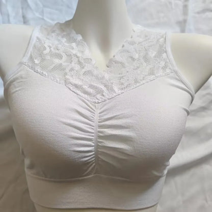 Stoßfester Sport-Bralette mit Spitzenbesatz, dünn, für den Sommer, ohne Stahlring, Unterwäsche ohne Brustpolster, atmungsaktiv, bequemer Sport-BH So ist Leben