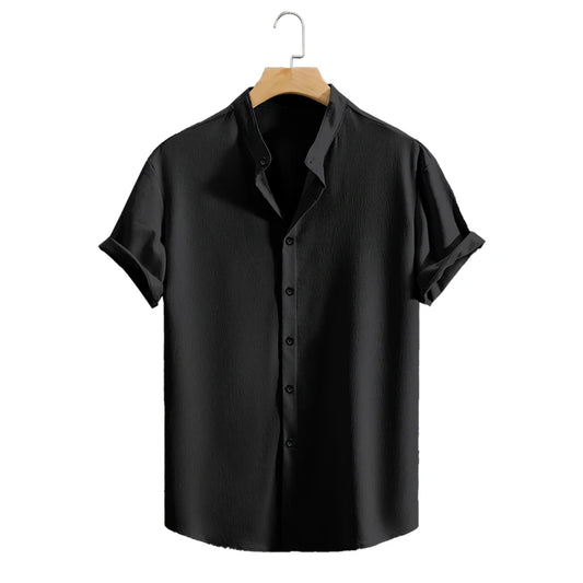 Jugend Casual Strand Kurzarm Shirts Einfarbig Lose Beiläufige Atmungsaktive Hemd Leichte Streetwear Männliche Taste Tops So ist Leben