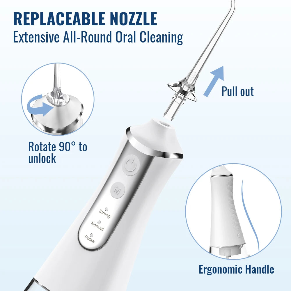 Dental Munddusche Wasser Flosser Gewinde Zähne Pick Mund Waschmaschine 5 Düsen 3 Modi USB Aufladbare 300 ml Tank So ist Leben