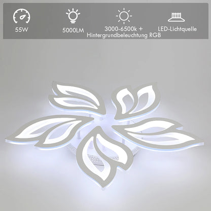 54-W-LED-Deckenleuchte mit RGB-Farbwechsel-Rücklicht, dimmbar mit Fernbedienung So ist Leben