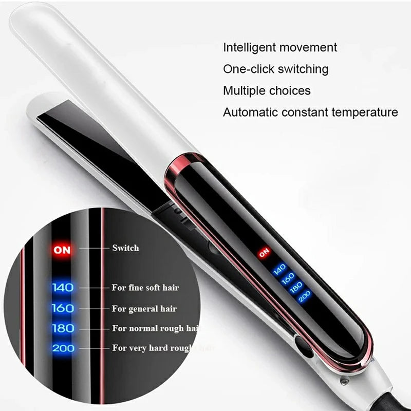Professioneller Haarglätter aus Keramik, ionisches, schnelles Aufheizen, flaches Haar, Negativ-Ionen-Eisen, LCD-Display, Haarglätter So ist Leben
