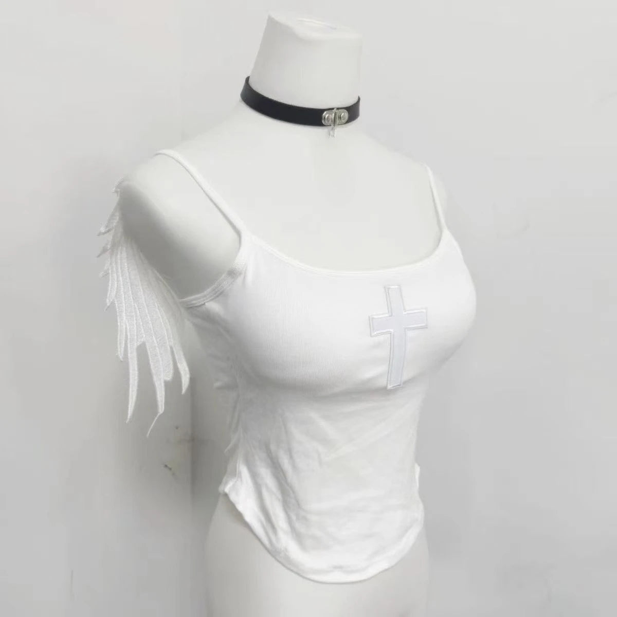 Harajuku Süße Rüschen-Tops für Damen Retro Japanischer Lolita Ärmelloser Oberteil Y2K Fairy Grunge Style Mädchen-Outfit So ist Leben