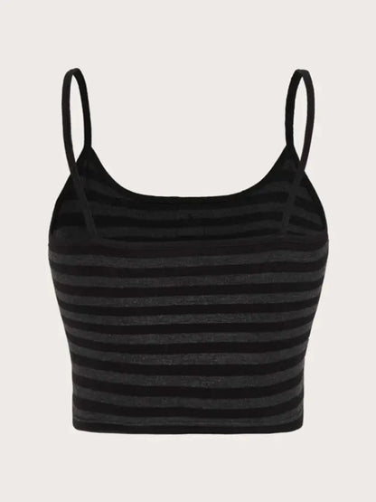 Goth Punk gestreiften Knopf Cami Top Frauen Sommer y2k Kleidung Grunge High Street ärmellose Spaghetti träger Crop Top Streetwear So ist Leben
