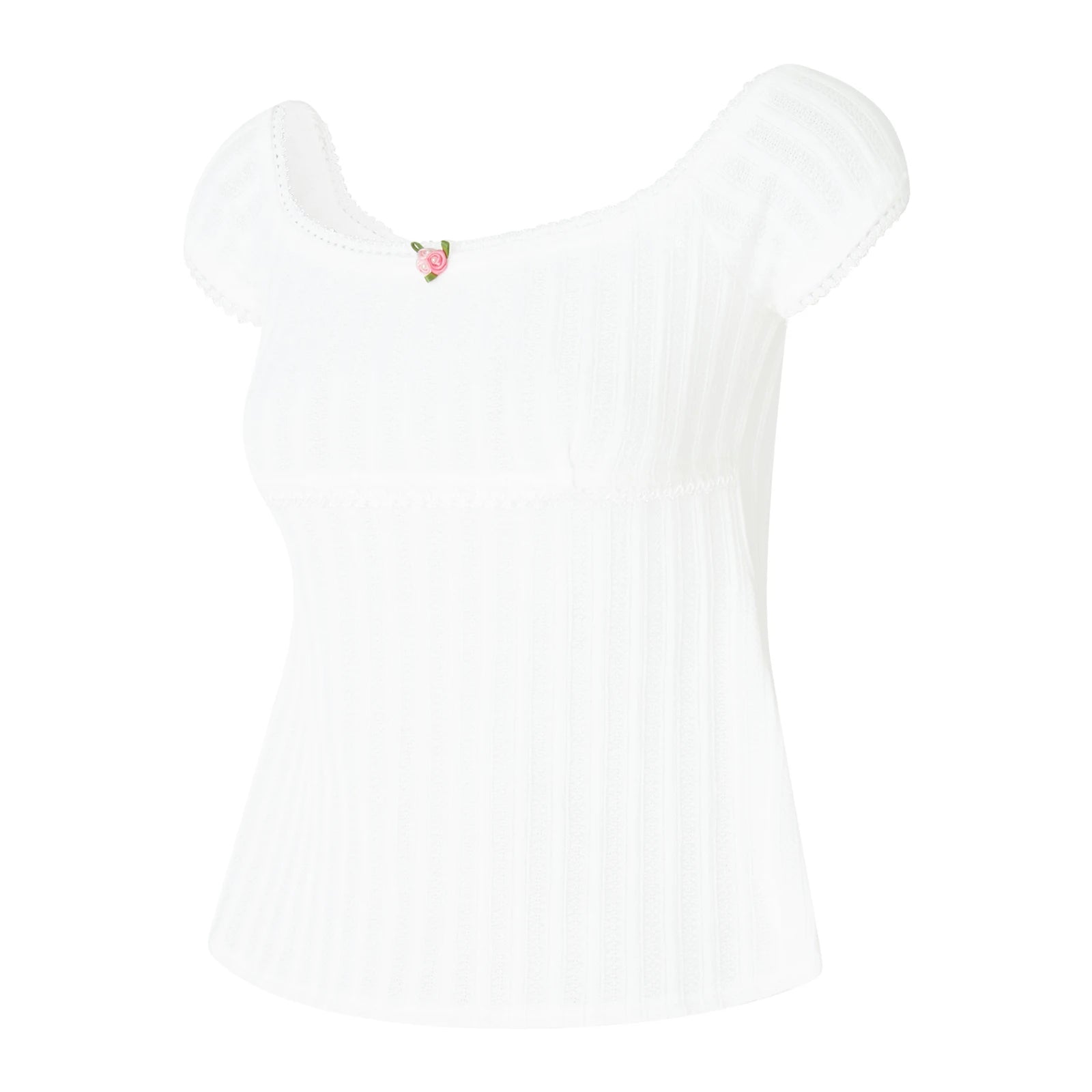 Süßes, mädchenhaftes, kurzärmliges, kurzes Oberteil für Damen, Sommer, einfarbig, quadratischer Ausschnitt, Basic-T-Shirt für Party, Streetwear So ist Leben