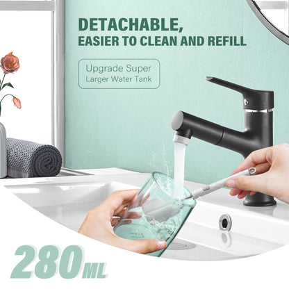 SEJOY Munddusche USB Aufladbare Wasser Flosser Tragbare Dental Wasser Jet 280ML Wasser Tank Wasserdicht Zahn Reiniger Für Oral So ist Leben